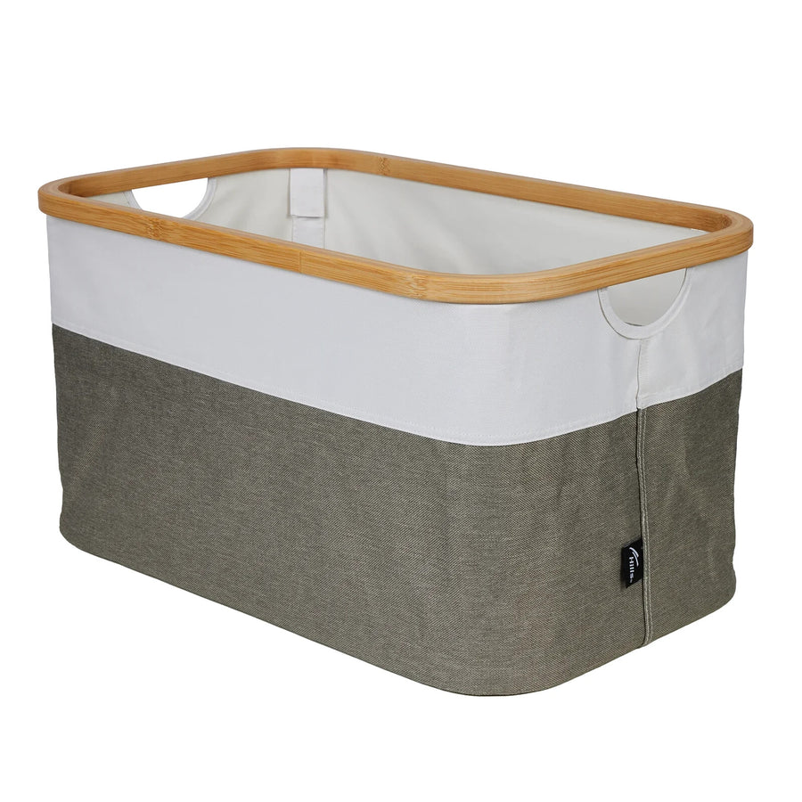 Hills Foldable Bamboo/Fabric Two Tone 52L Laundry Basket