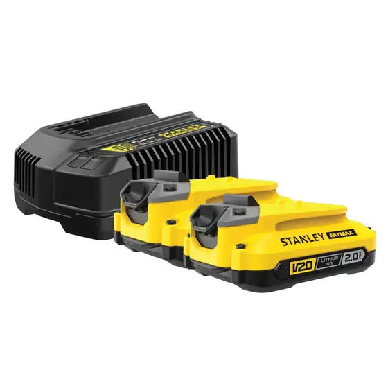 Stanley FatMax 18V V20 2x2.0Ah Battery & Charger Starter Kit SFMCB12D2-XE