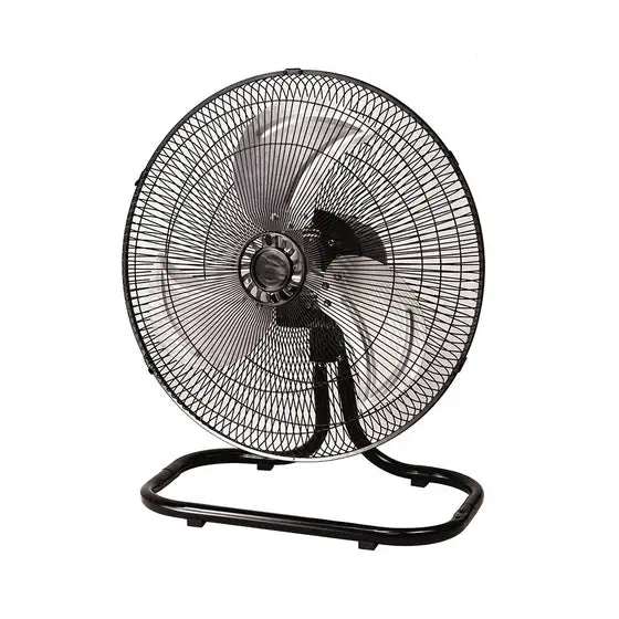 ROK 2 in 1 Pedestal & Floor Fan 450mm in black, showing the fan head and base assembly