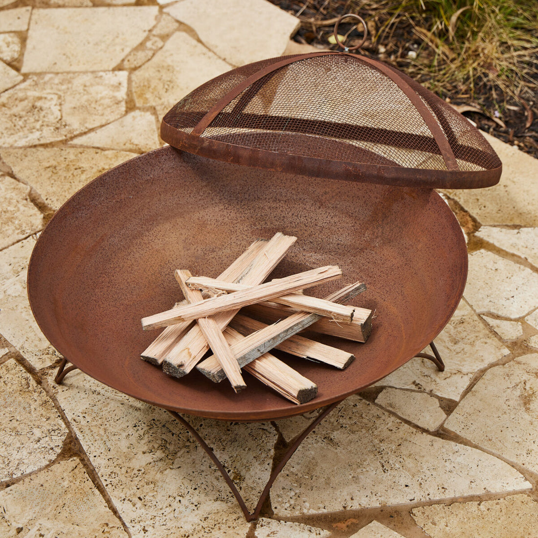Glow Tuscany Fire Pit 55cm in Outdoor Garden Setting GLOW2403