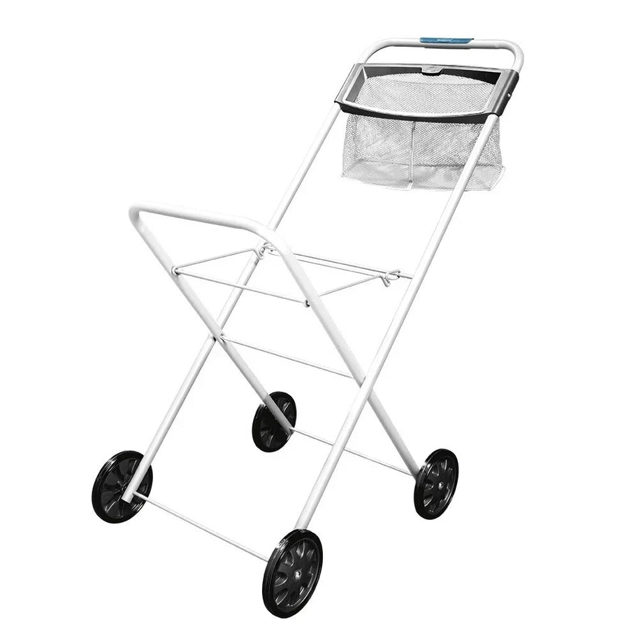 Hills Laundry Trolley in white colour with built in peg basket