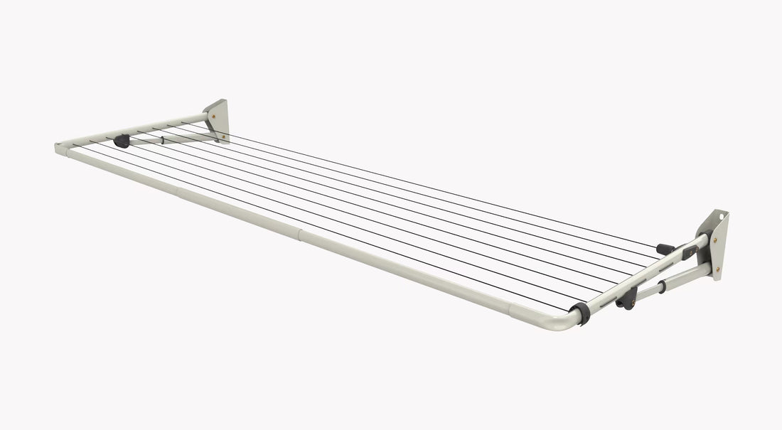 Hills Single fold-down clothesline, wall-mounted steel frame