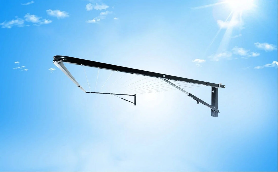 Sky Dry Metro 180 Folding Clothesline side profile showing arm depth and wall bracket