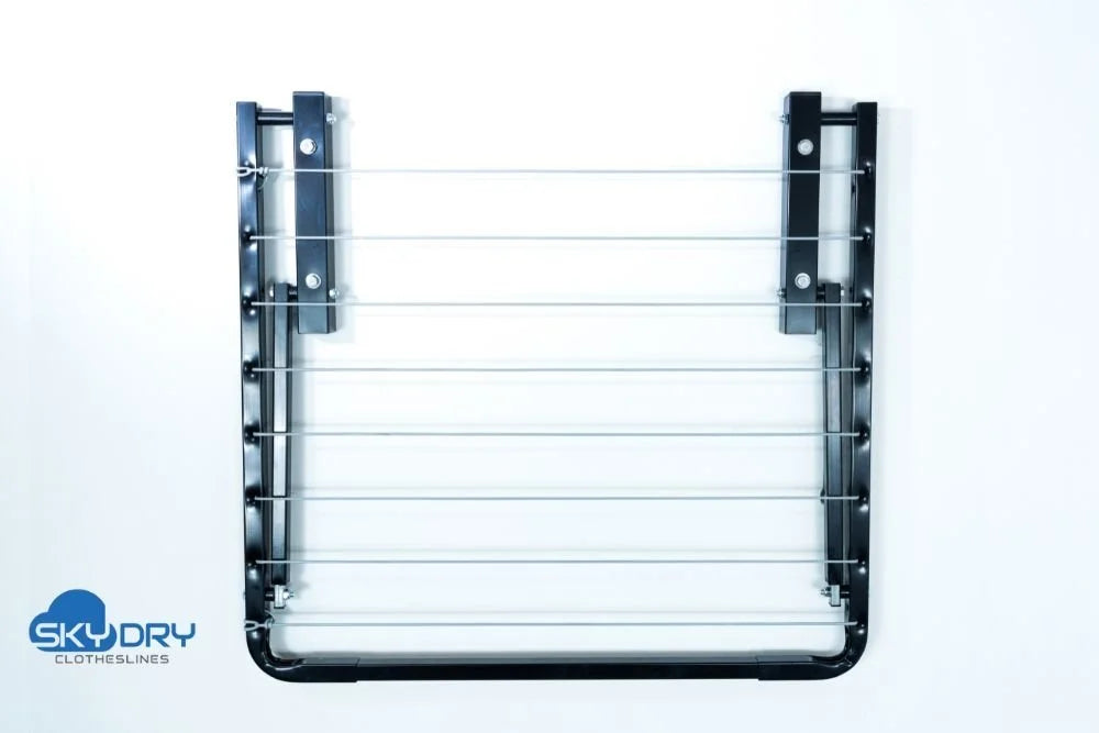 Sky Dry Mini 80 Folding Clothesline — compact 800mm wall-mounted design in natural setting