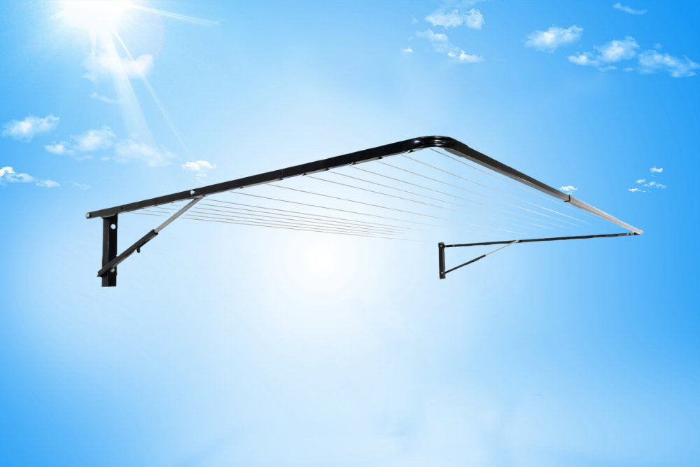 Sky Dry Maxi 300 Clothesline — angled view showing arm construction and line depth