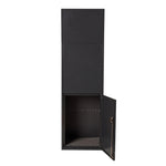 Empire Parcel Letterbox in grey steel with its lockable access door open, showing the empty storage compartment