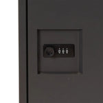 Empire Parcel Letterbox in grey steel with the combination lock shown close up on the lockable access door