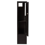 Swift Letterbox in grey steel with the front door open, showing the internal shelf, hinge and lock mechanism