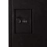 Swift Letterbox in grey steel, combination lock keypad, close-up view on the front door
