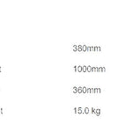 Zephyr Parcel Letterbox in charcoal steel, specifications diagram listing dimensions, weight, colour and lock features
