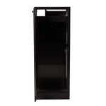 Zephyr Parcel Letterbox in charcoal steel, front-on studio view with the door open showing the internal compartment