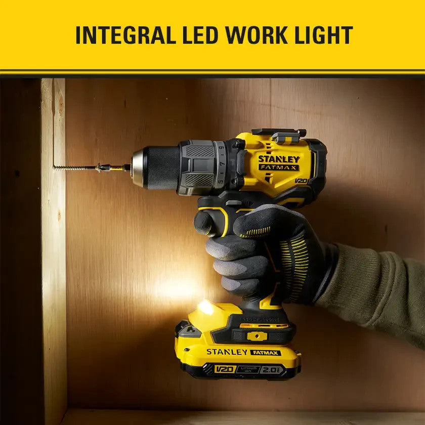 Stanley FatMax 18V V20 Premium Brushless Hammer Drill Driver - 2x2.0Ah Kit