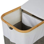 Hills 100L Foldable Bamboo Laundry Hamper Fabric Two Tone
