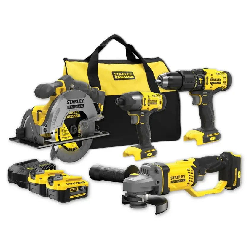 Stanley FatMax 18V V20 Cordless 2 x 4.0Ah Combo Kit - 4 Piece SFMCK469M2-XE