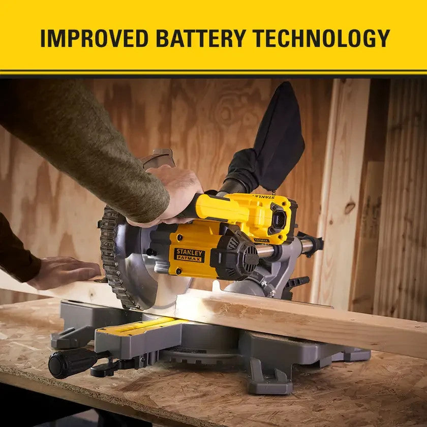 Stanley FatMax 18V V20 Cordless Mitre Saw 2 x 4.0Ah Kit 190mm SFMCS701M2-XE