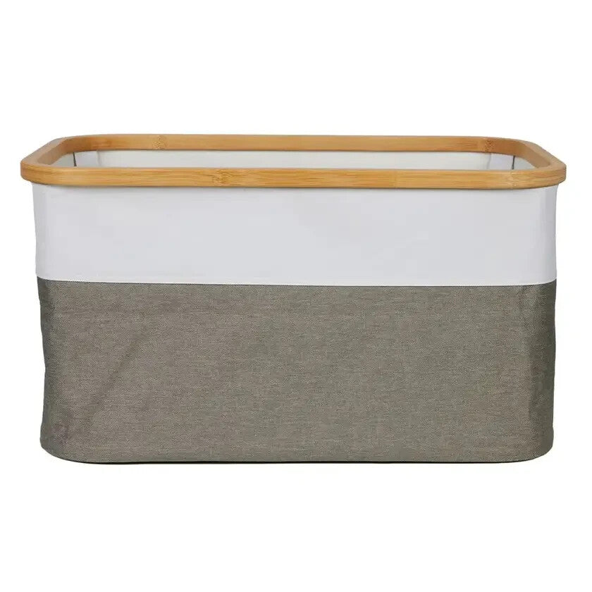 Hills Foldable Bamboo/Fabric Two Tone 52L Laundry Basket
