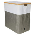 Hills 100L Foldable Bamboo Laundry Hamper Fabric Two Tone