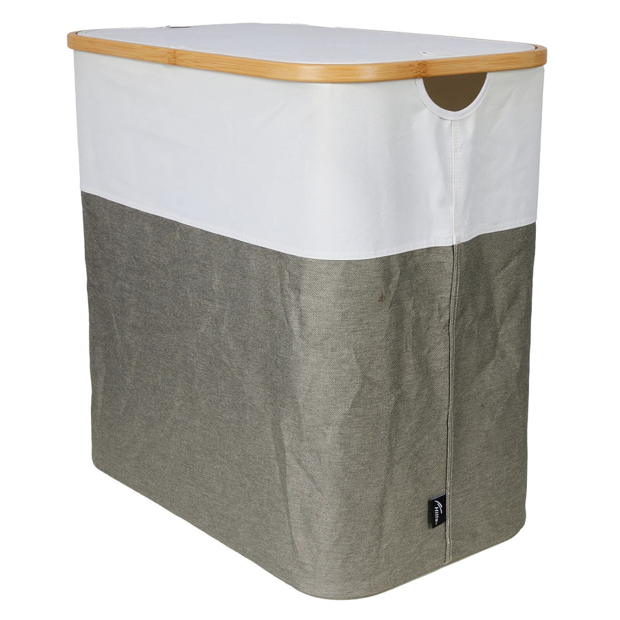 Hills 100L Foldable Bamboo Laundry Hamper Fabric Two Tone