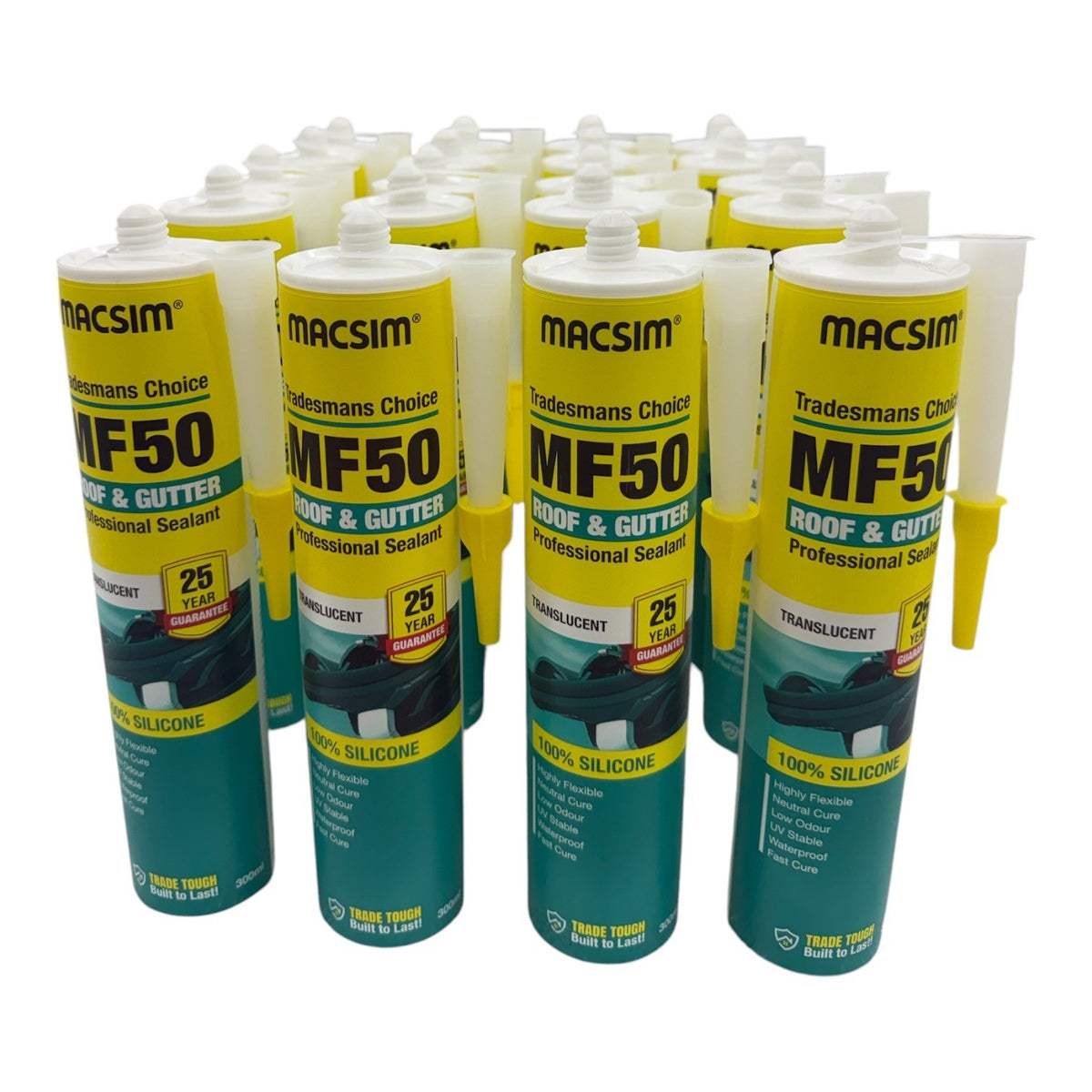Macsim MF50 Roof & Gutter Silicone Translucent Box of 20
