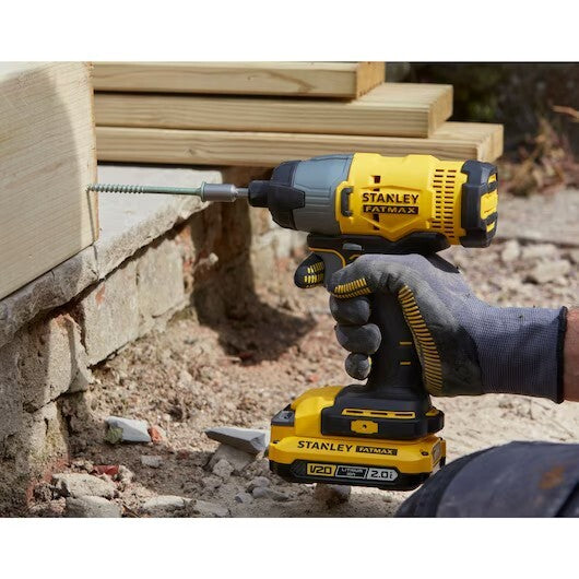 Stanley FatMax Cordless 2 Pce Combo Kit Hammer Drill & Impact 18v SFMCK465D2S-XE