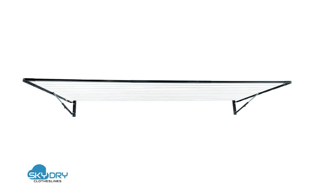Sky Dry Maxi 300 Clothesline — front-on view showing full 3m span and 15 drying lines